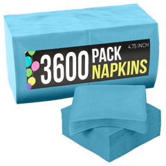 Turquoise Beverage Napkins - 4.75 in. x 4.75 in. | Case of 3600