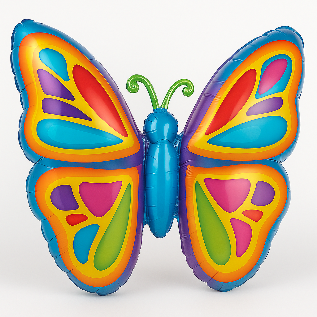 Vibrant Butterfly Foil Super Shape Balloon - 26 Inch