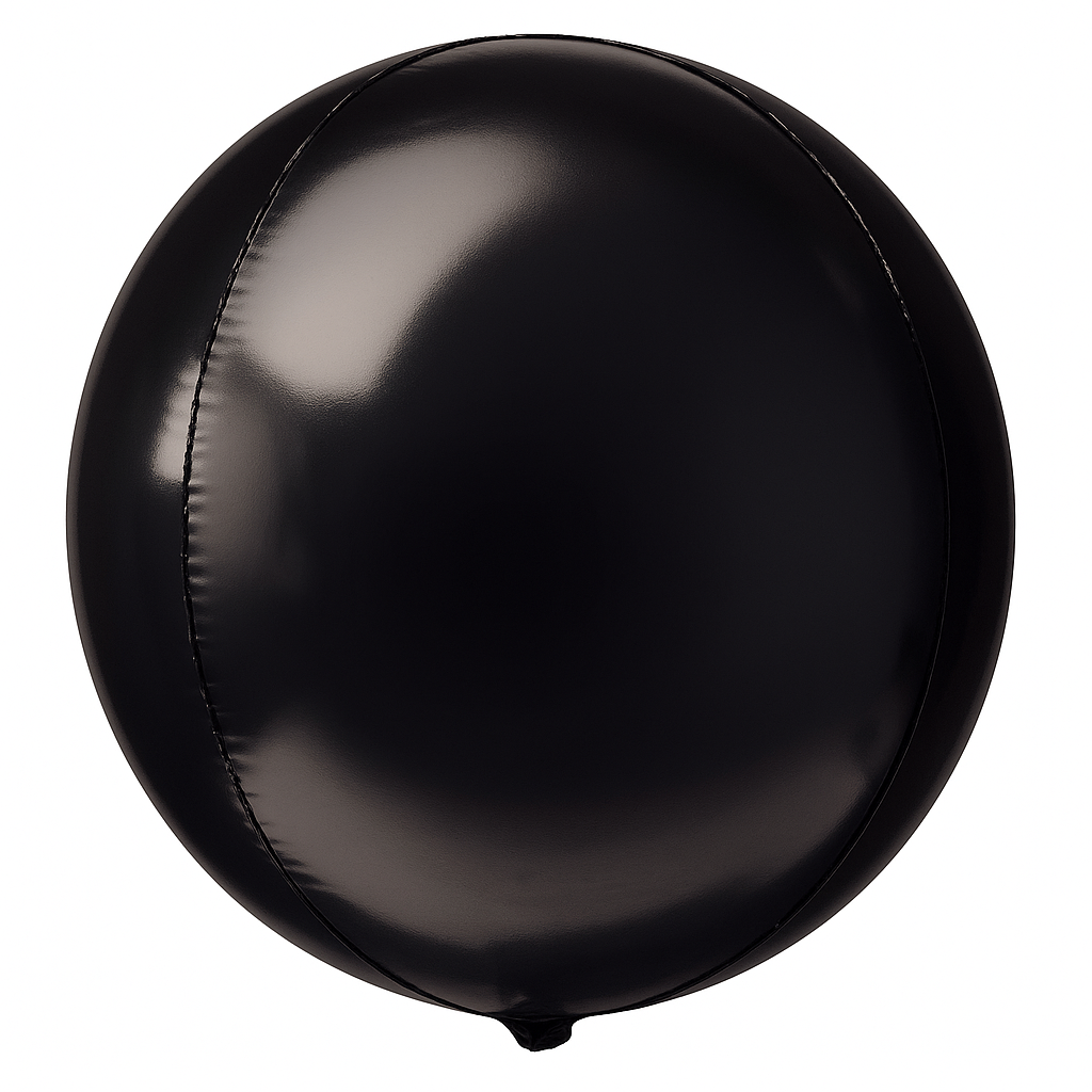 Sleek Black 16-Inch Geometric Foil Orb Balloon