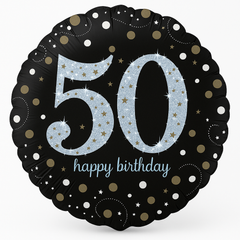 Sparkling 50th Birthday Mylar Balloon - 18 Inch