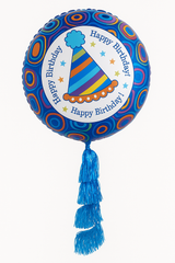 Festive Birthday AirWalker Foil Balloon with Fringe