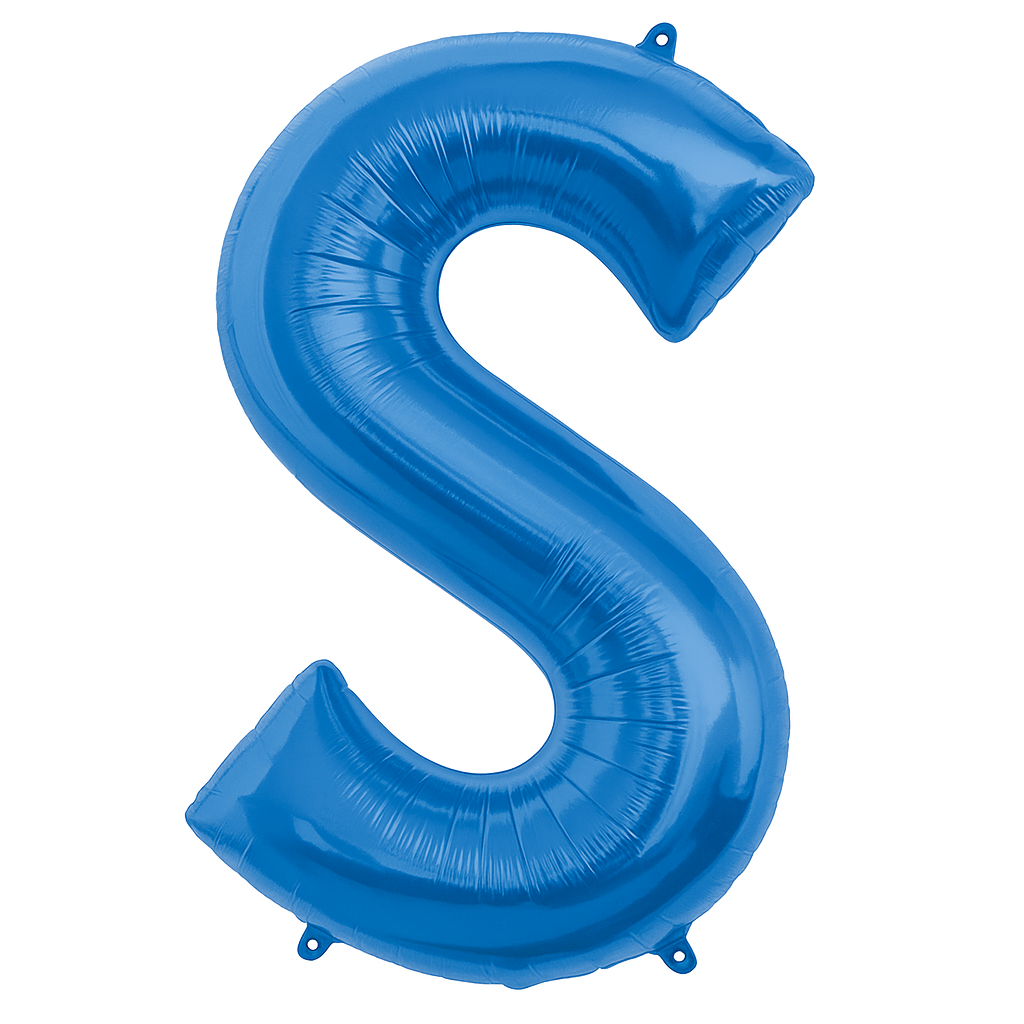 Royal Blue Foil Letter S Balloon