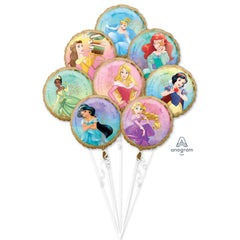 Disney Princess Foil Balloon Bouquet - 8 Piece Set