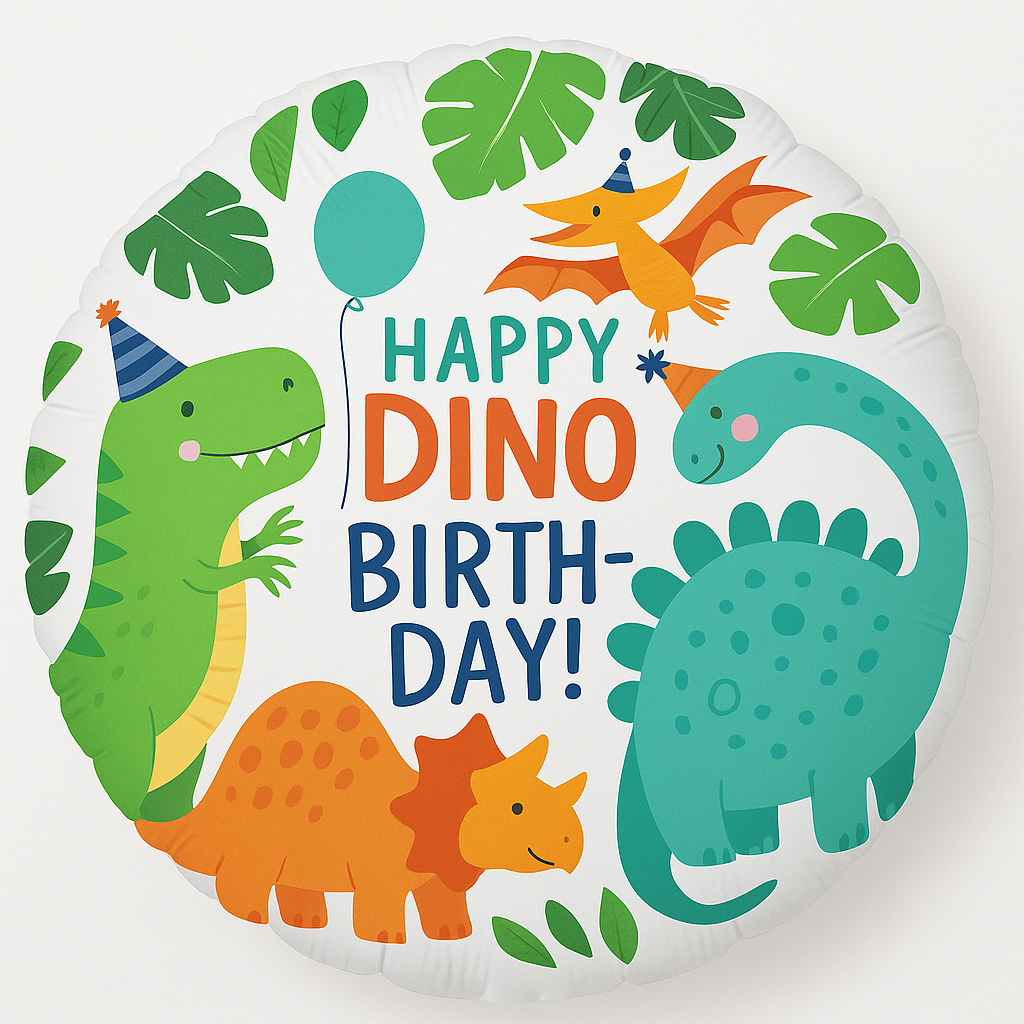 Dino-Mite Birthday Mylar Balloon - 18" Foil