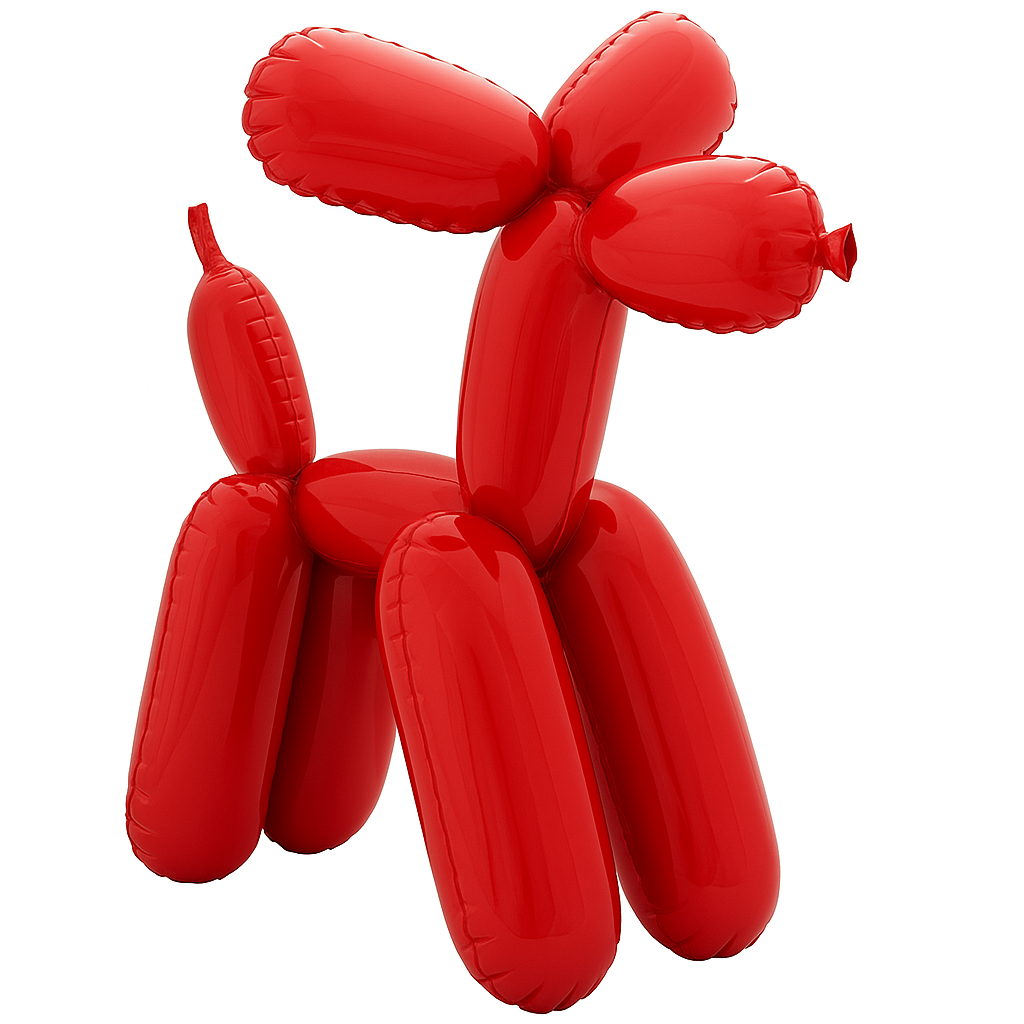 Deluxe Red Balloon Dog Mylar Sitter