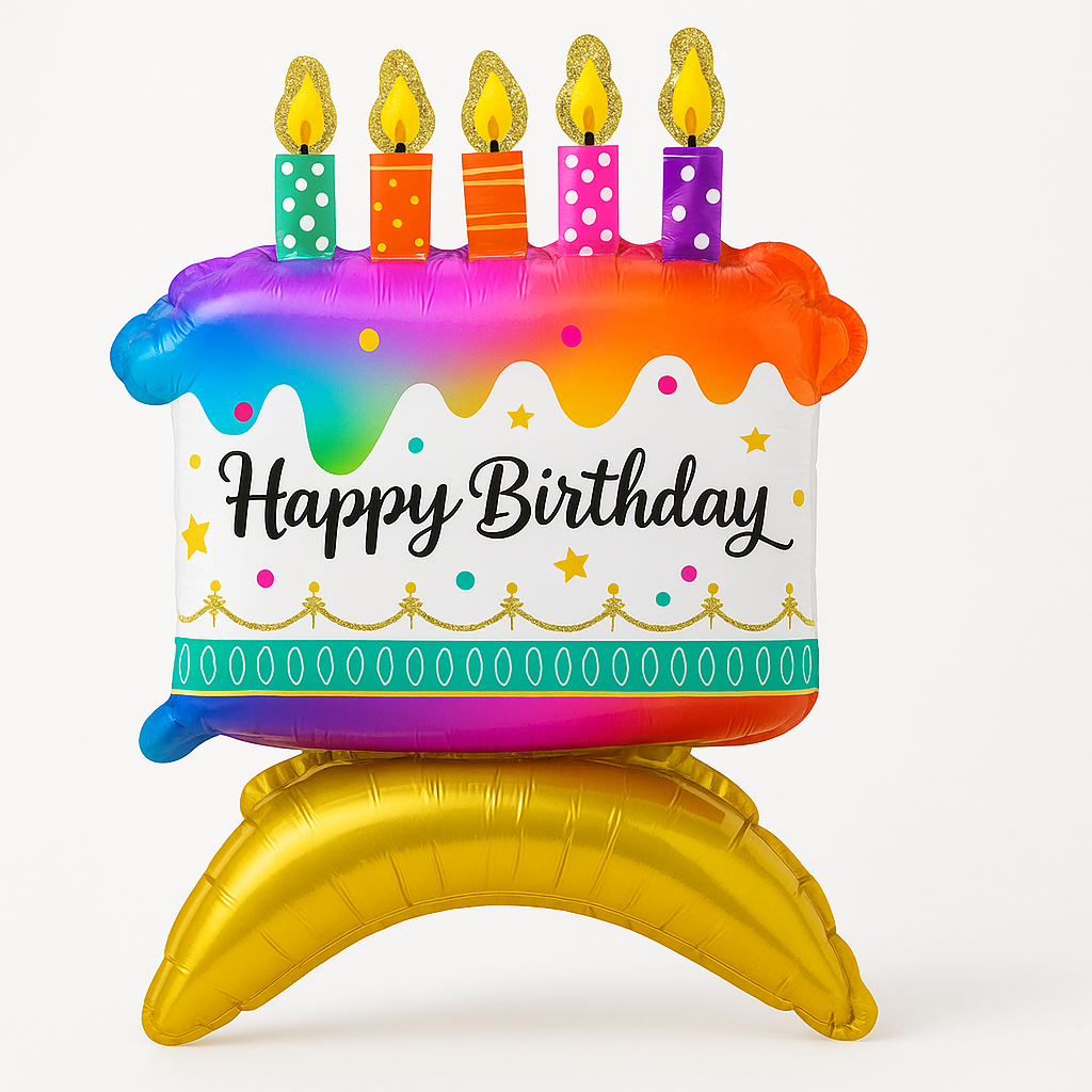 Colorful Birthday Cake Foil Balloon