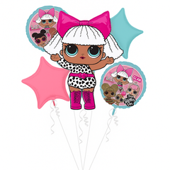 LOL Surprise Foil Balloon Bouquet - 5-Piece Set