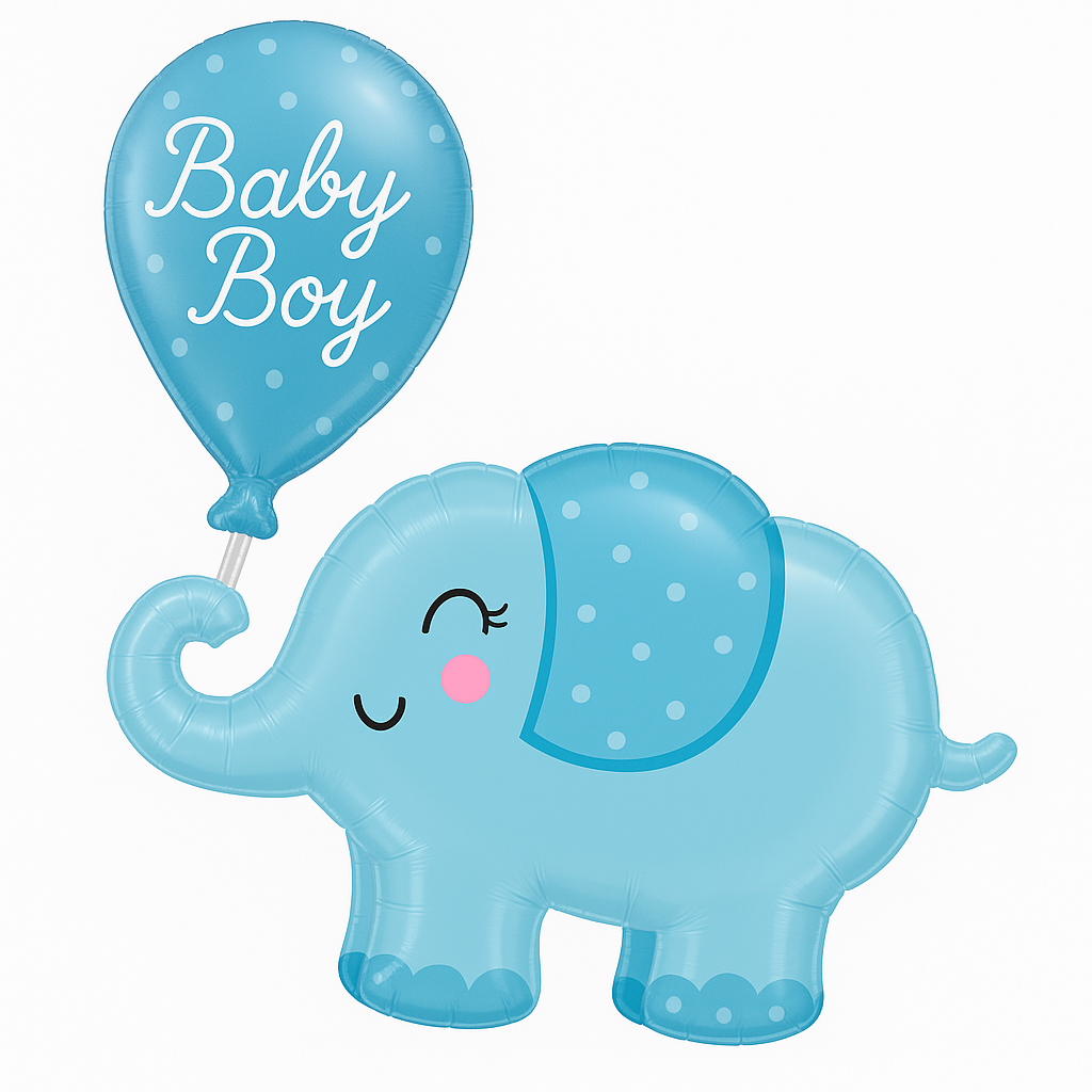 Deluxe Baby Boy Elephant Foil Balloon