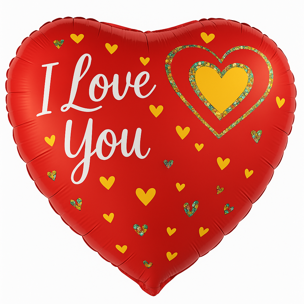 Heartfelt Love Glitter Hearts Foil Balloon