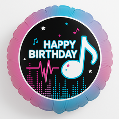 Vibrant Musical Happy Birthday Foil Balloon - 18 Inch