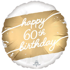 Elegant 60th Birthday Gold Foil Balloon