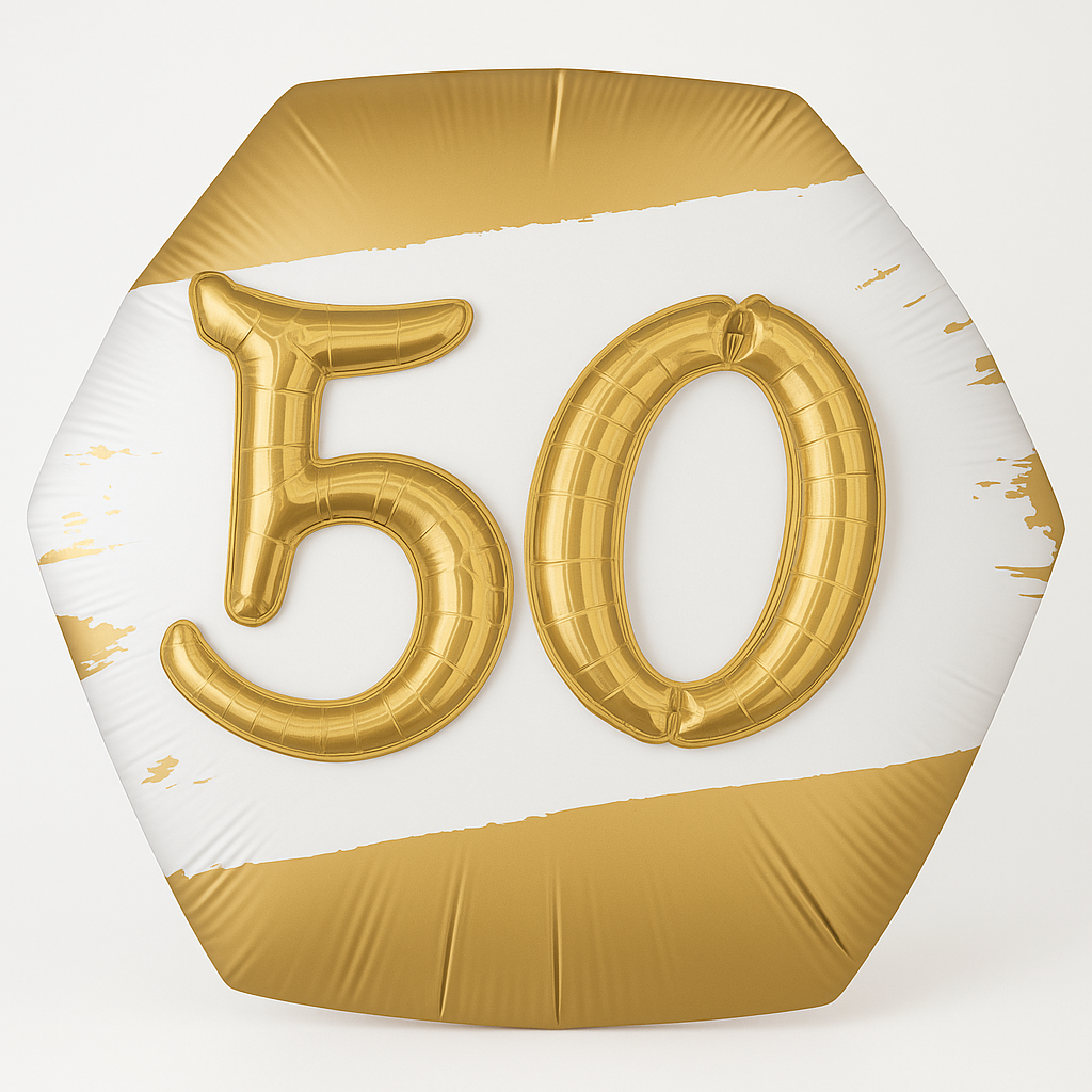 Golden Age 50th Birthday Foil Balloon