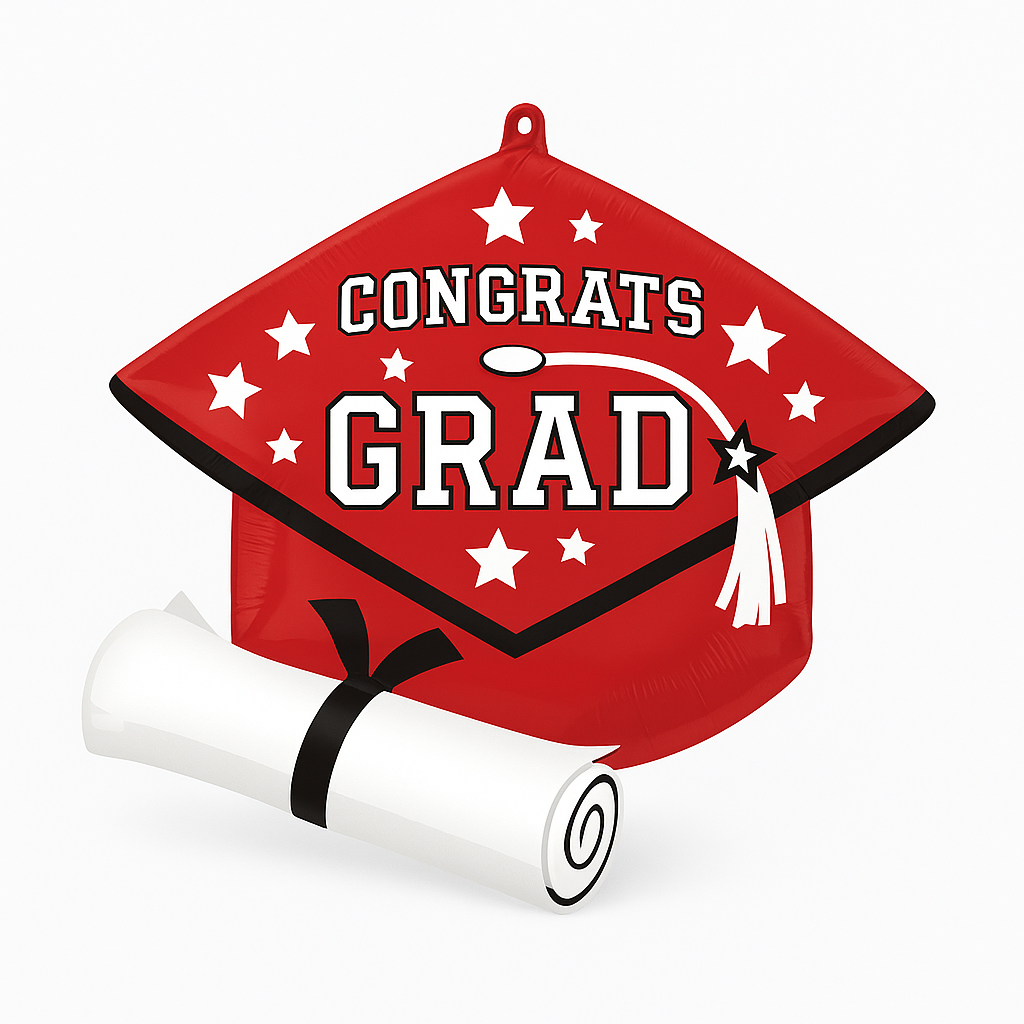 Congratulations Graduate Red Super Shape Foil Balloon