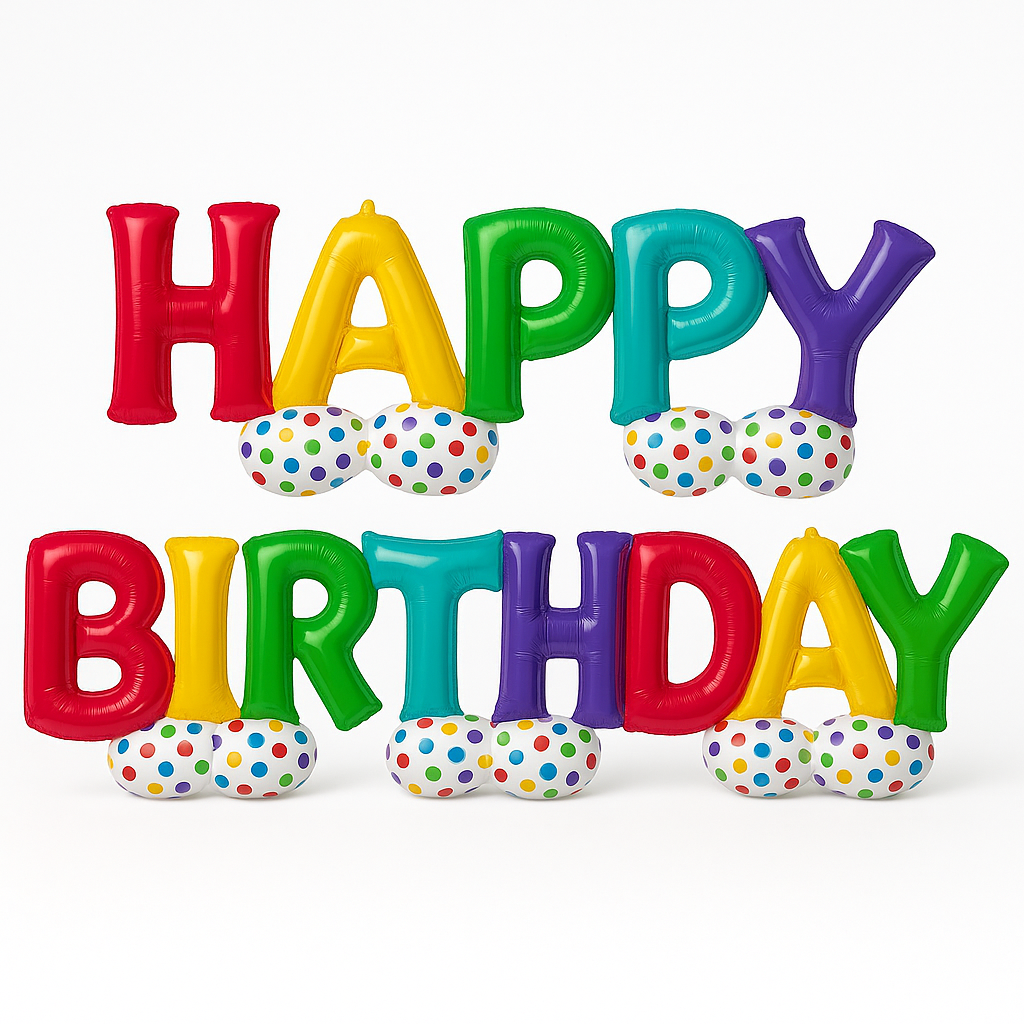 Vibrant Happy Birthday Yard Sign Balloon Kit