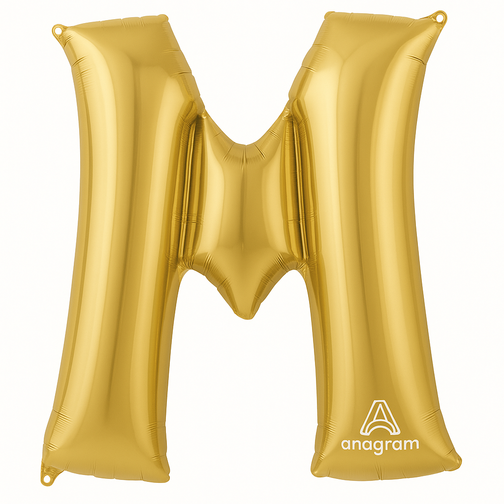 Metallic Gold Letter M Foil Balloon