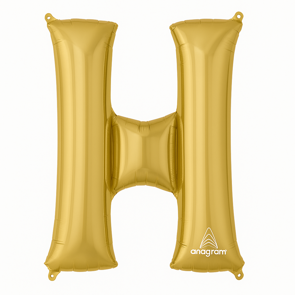 Gold Foil Letter "H" Balloon - Metallic Party Decor