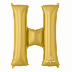 Gold Foil Letter "H" Balloon - Metallic Party Decor