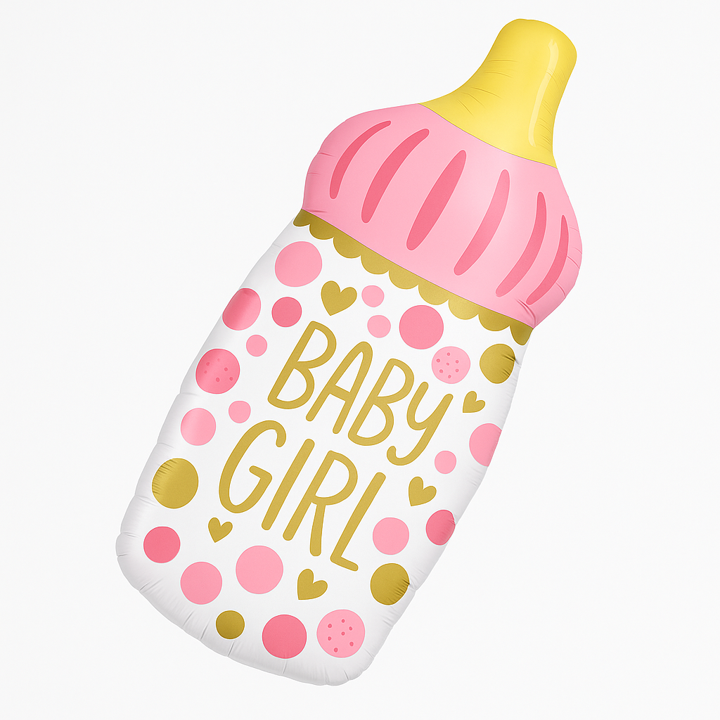 Baby Girl Bottle Foil Balloon - SuperShape