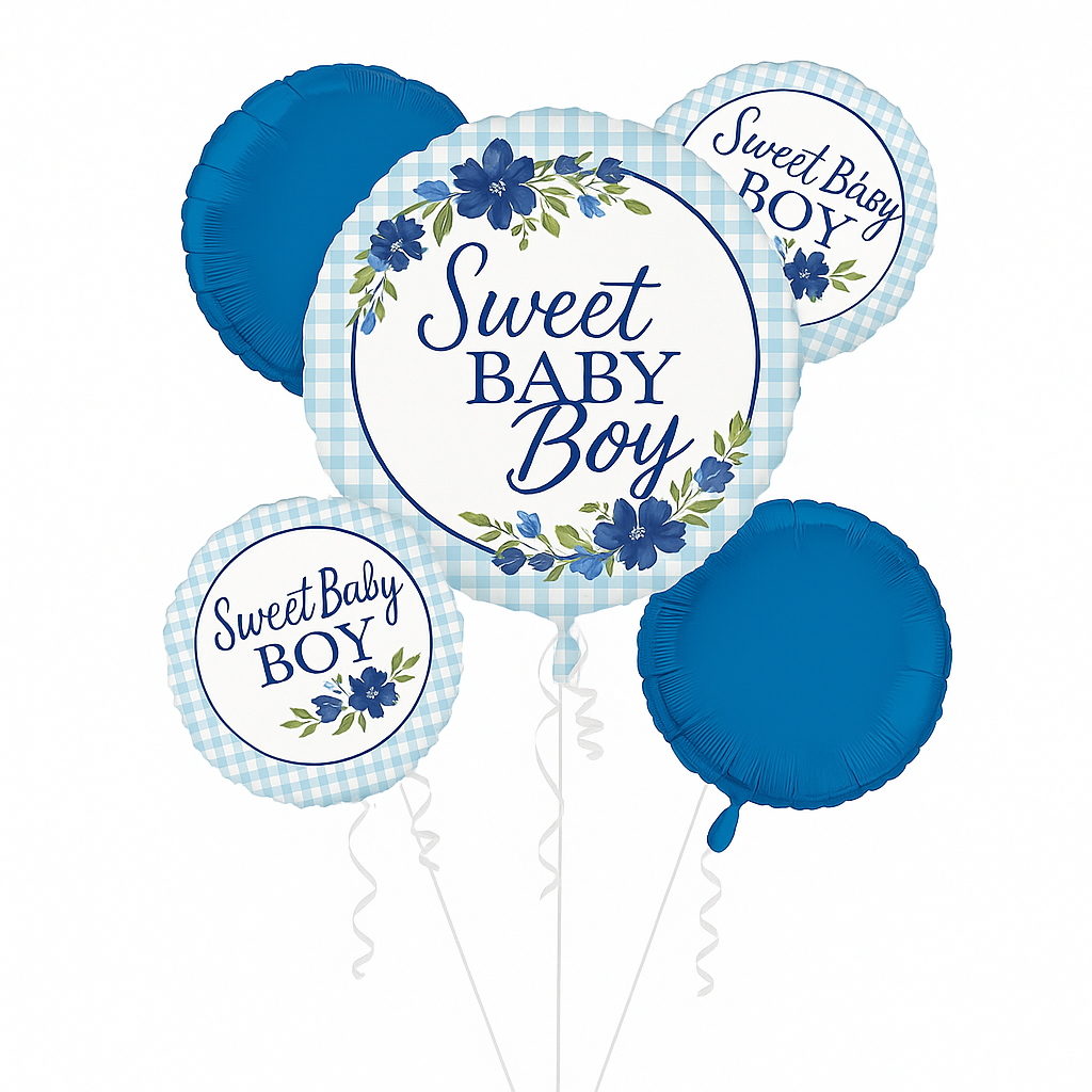 Sweet Baby Boy Foil Balloon Bouquet