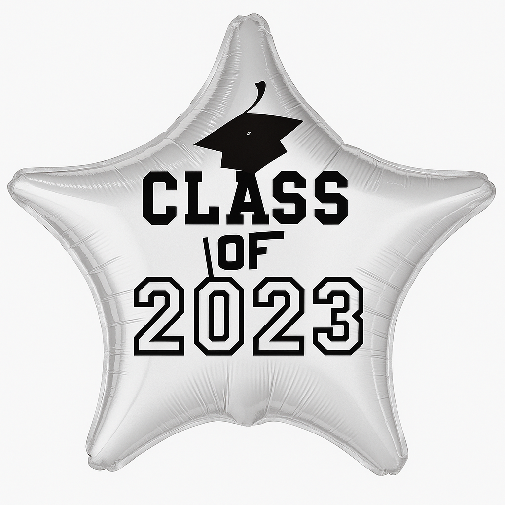 Class of 2023 White Star Foil Balloon