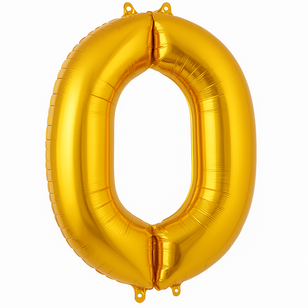 Gold Number 0 Foil SuperShape Balloon