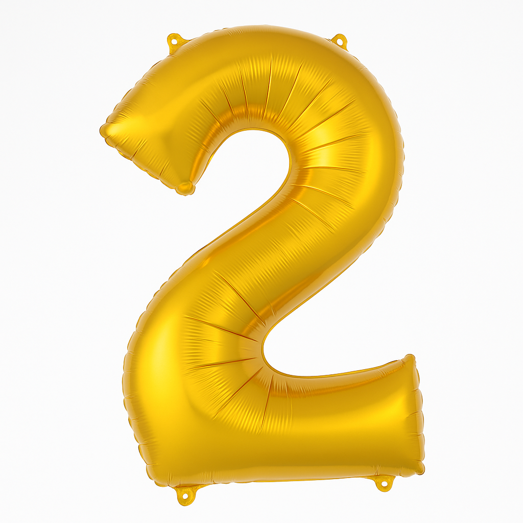 Giant Gold Number 2 Foil Balloon
