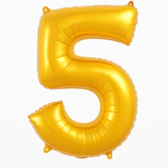 Gold Number 5 Foil Supershape Balloon