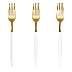 Trendables Forks White/Gold | 480 Count