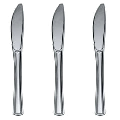 Exquisite Silver Plastic Knives | 480 Count