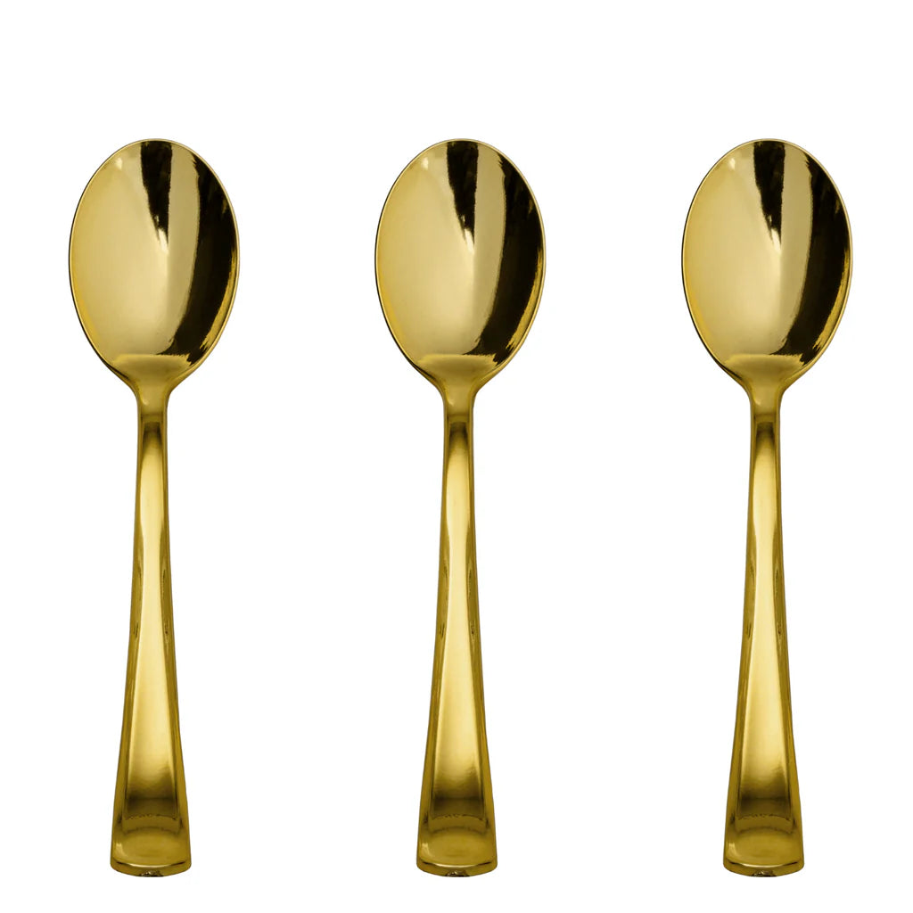 Exquisite Classic Gold Plastic Tea Spoons | 20 Count
