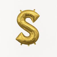 Gold Foil Air-Filled Letter 'S' Balloon