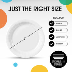7 In. White Paper Plates - 20 Ct.