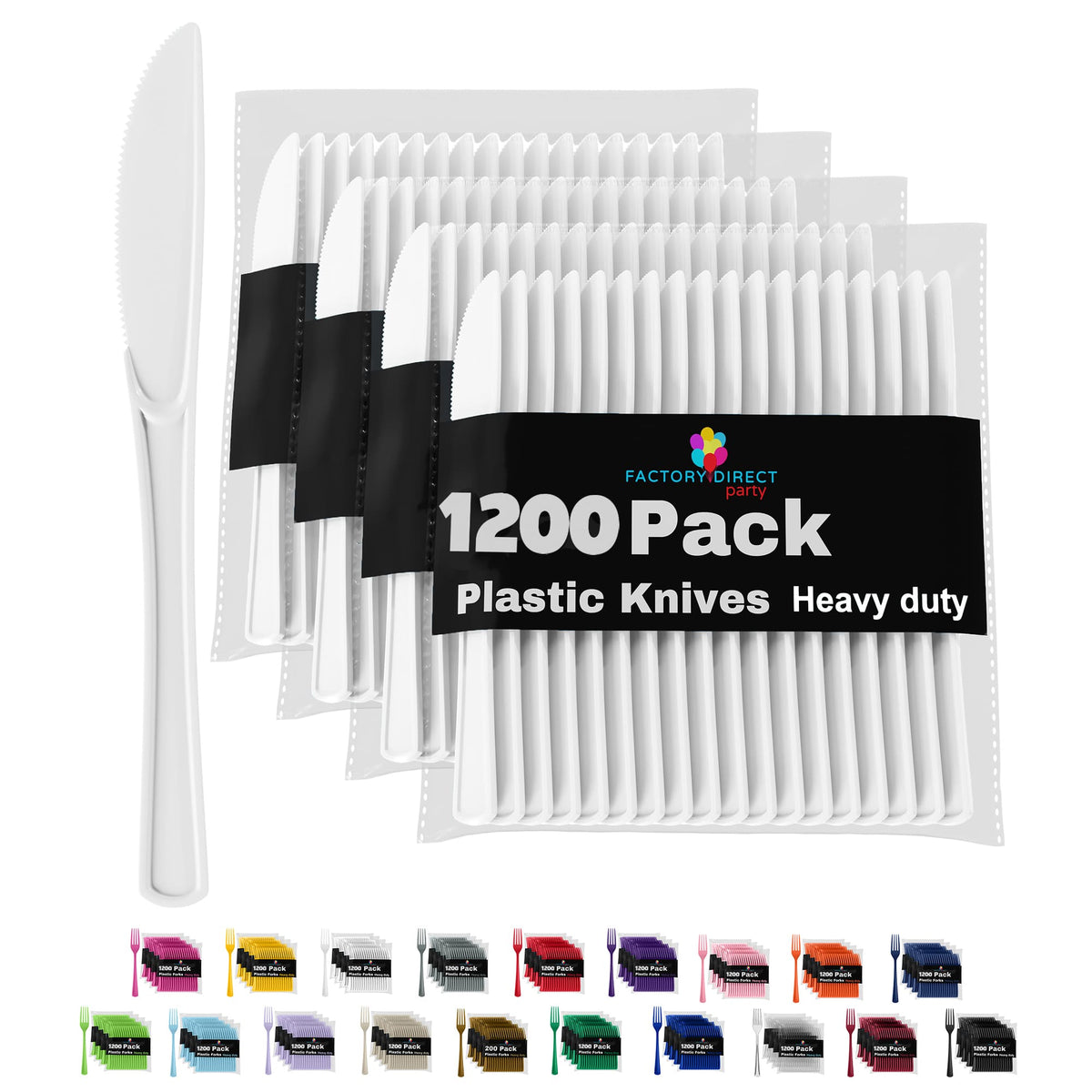 Heavy Duty White Plastic Knives | Case of 1200