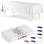 White Flannel Backed Plastic Table Cover 54 in. x 70 in.