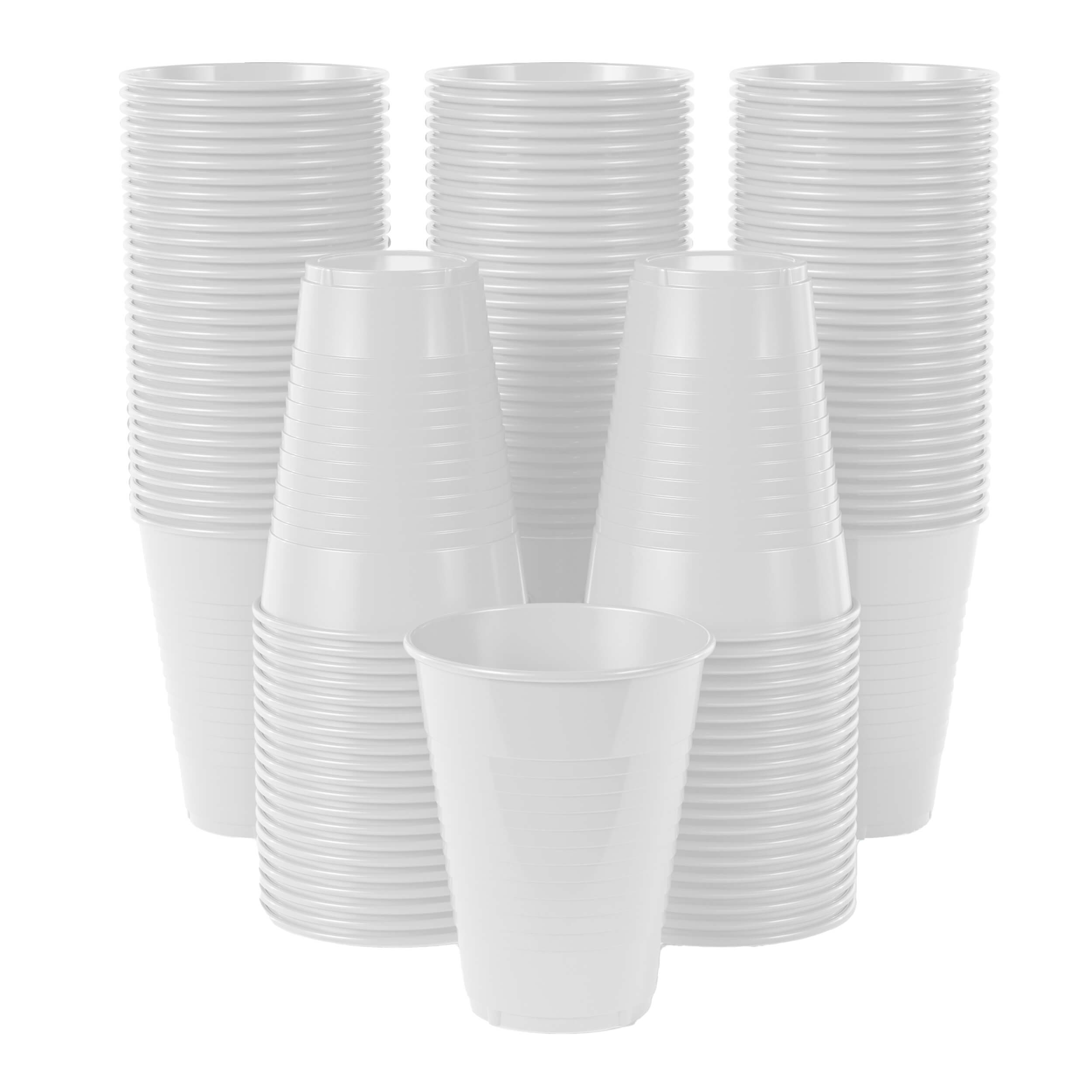 12 Oz. White Plastic Cups | 50 Count