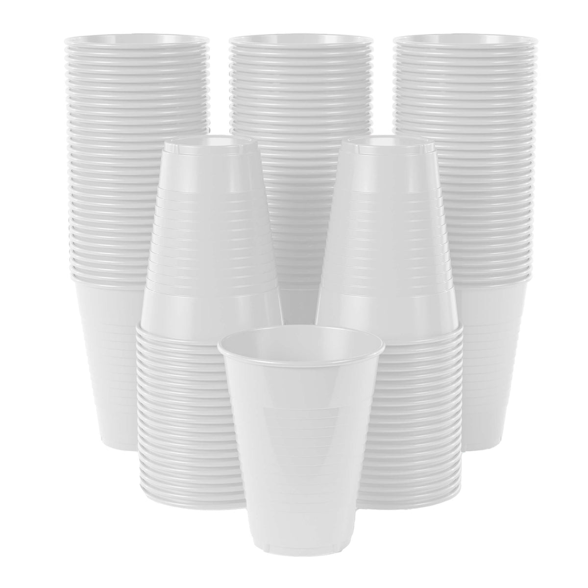 12 Oz. White Plastic Cups | 50 Count
