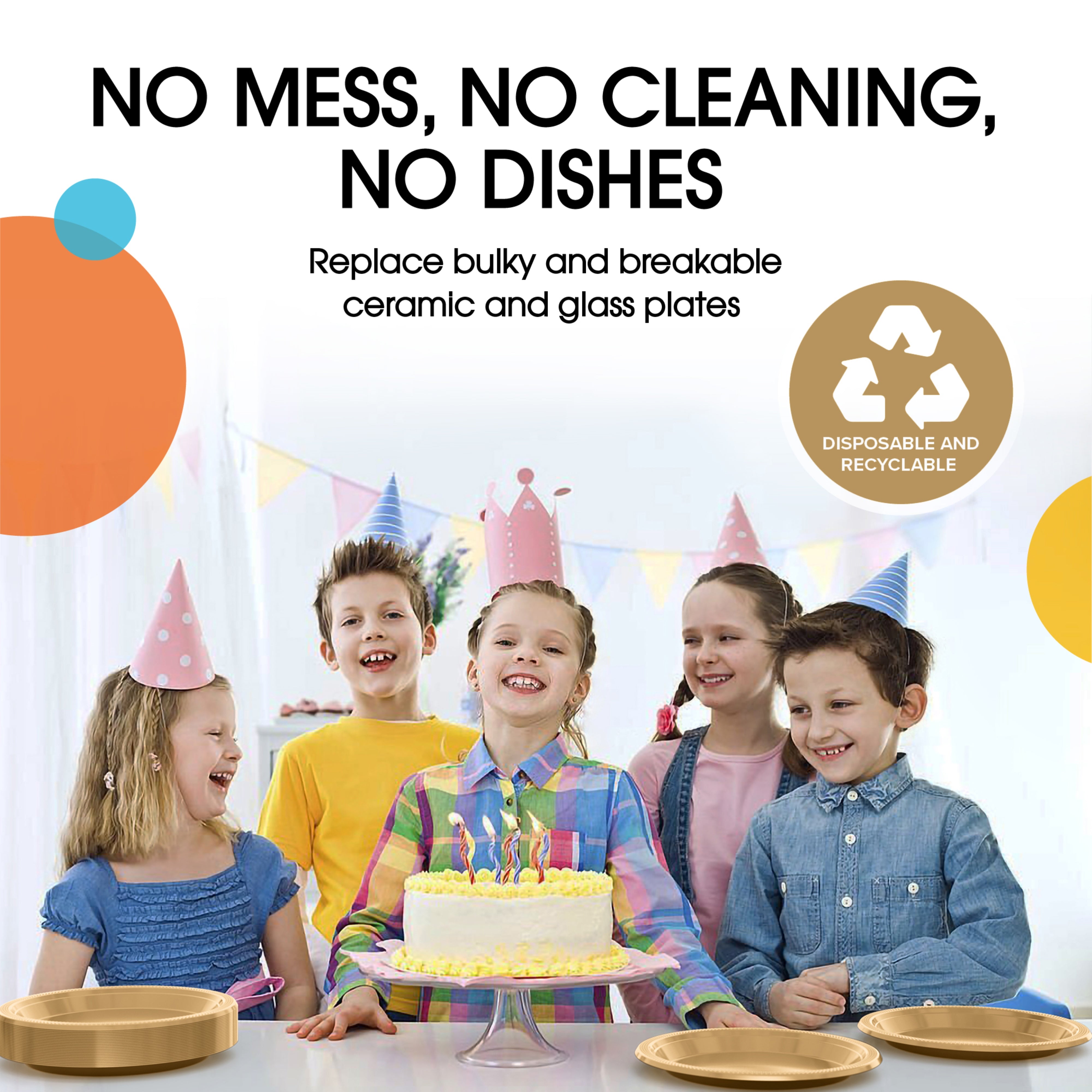 7 In. Gold Plastic Plates | 100 Count