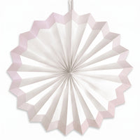 Elegant White Paper Parasol Fan Decoration - 5 Pack