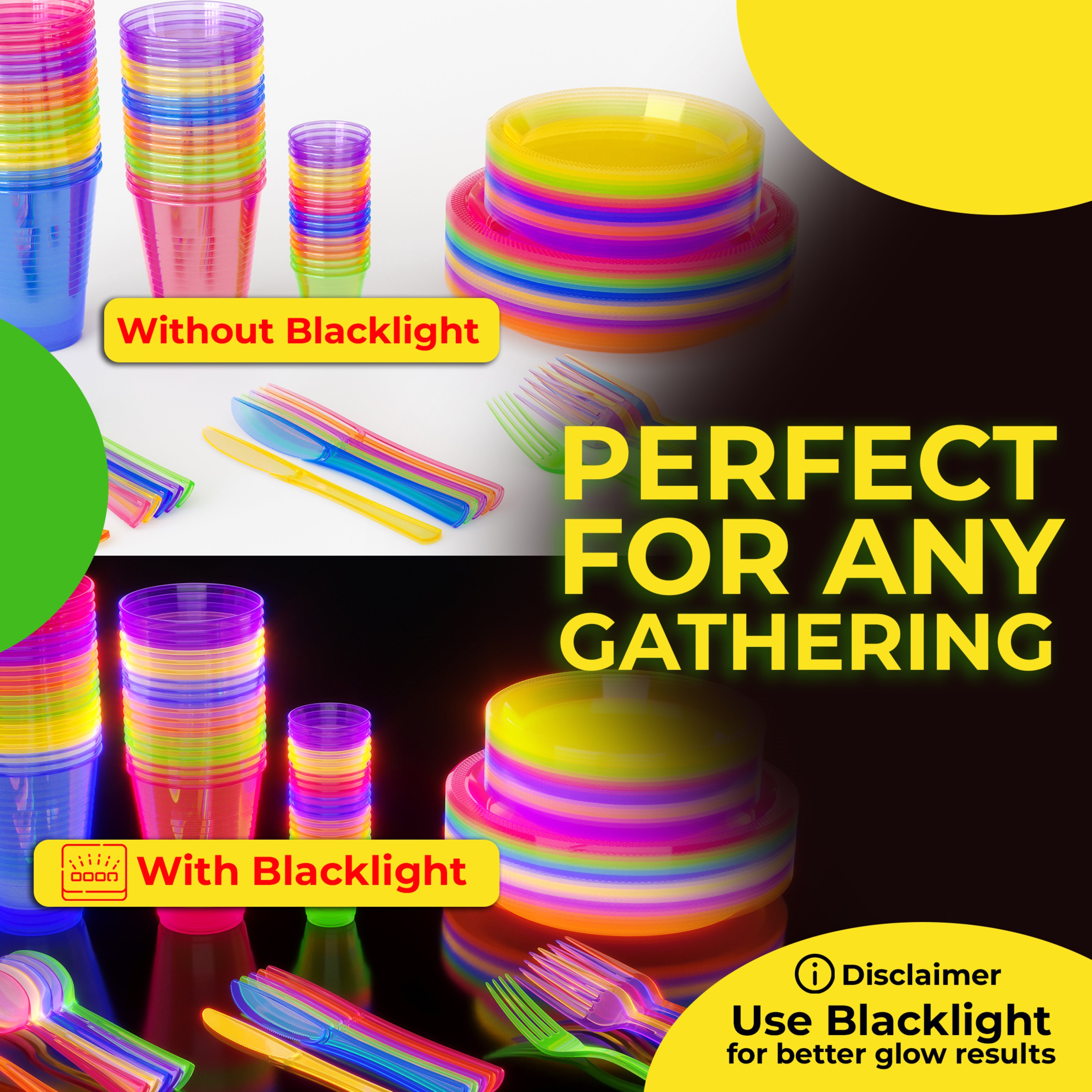 Unleashed - 16 Oz. Neon Assorted Color Plastic Cups - 60 Ct.