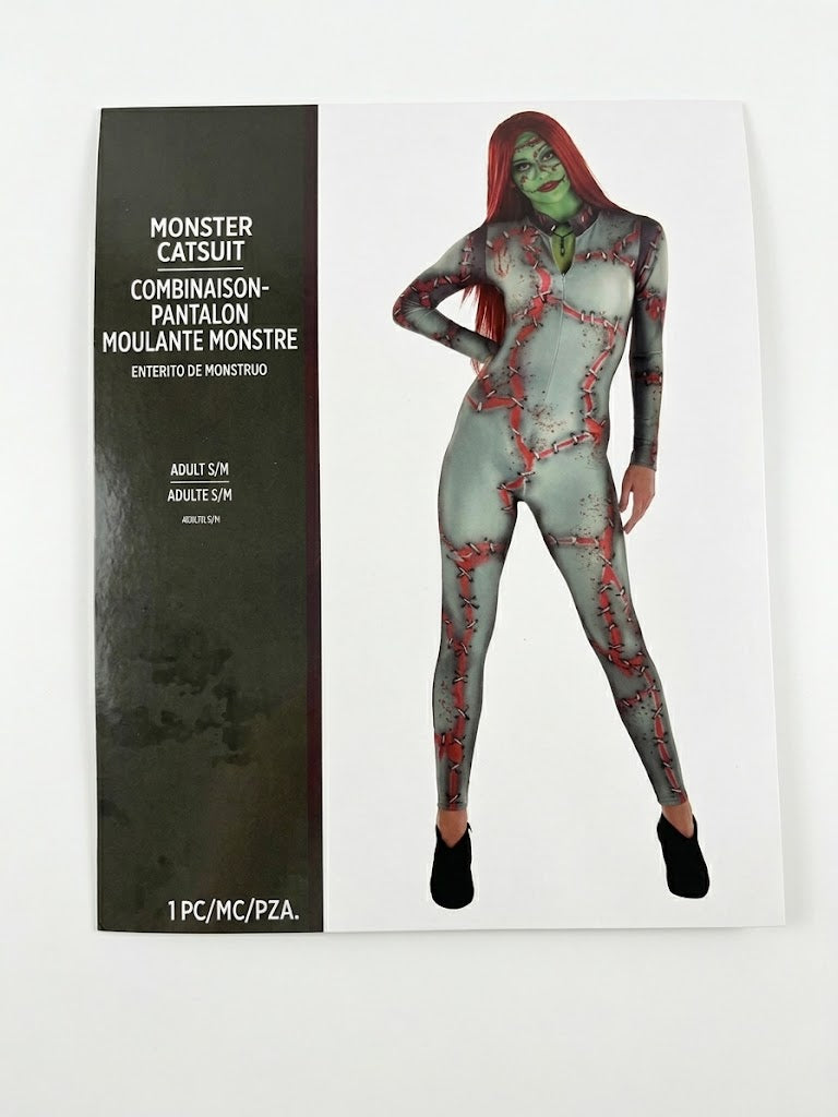 Womens Stitched Monster Catsuit Costume - Adult S/M