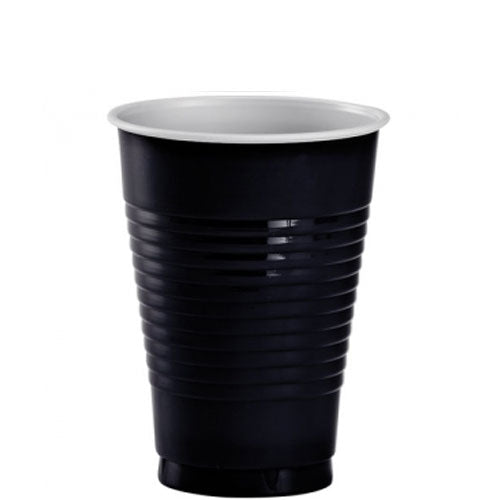 12 Oz. Black Plastic Cups | 20 Count