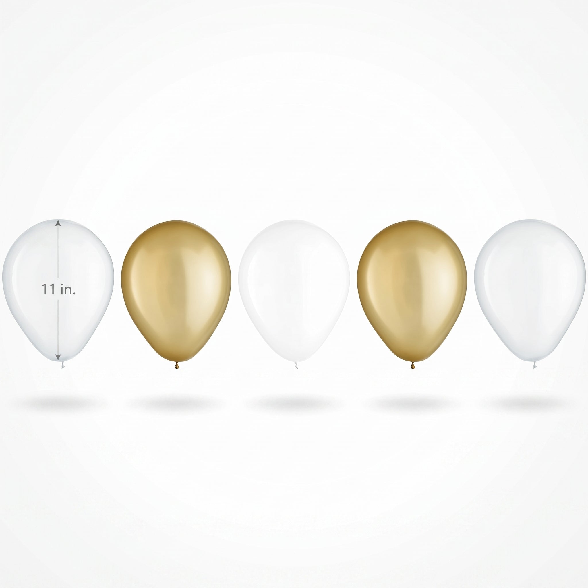 Elegant Golden & White Latex Balloons - 11 Inch, 15 Count
