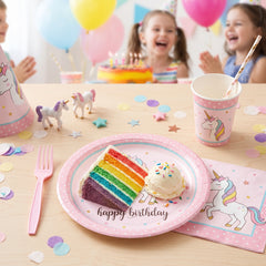 Enchanting Unicorn Birthday Paper Plates - 8.5"