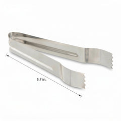 Silver Stainless Steel Serving Tongs - 5.7 Inch