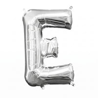 Silver Foil Letter 'E' Balloon - Air-Filled
