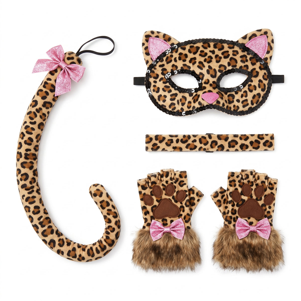 Spotted Leopard Costume Kit for Kids - Mask, Tail, and Accessories