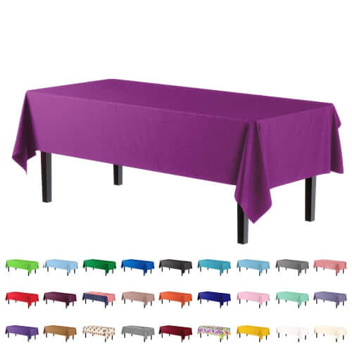 Premium Magenta Plastic Table Cover | Case of 96 - 54 In. x 108 In.
