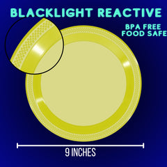 Unleashed - 9 In. Neon Assorted Color Plastic Plates - 60 Ct.