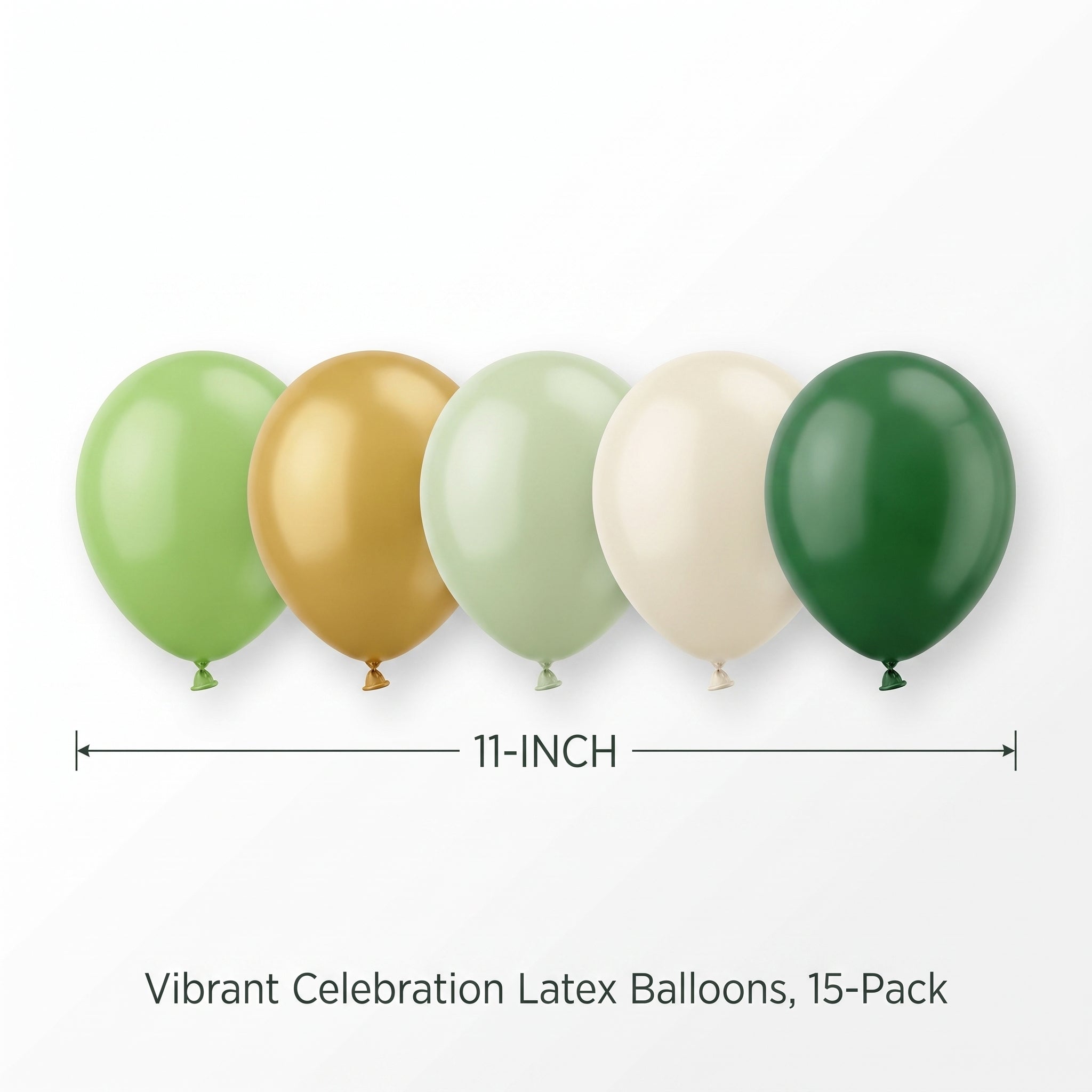 Vibrant Celebration Latex Balloons, 11-Inch, 15-Pack