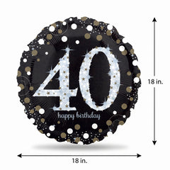 18" Sparkling 40th Birthday Foil Balloon
